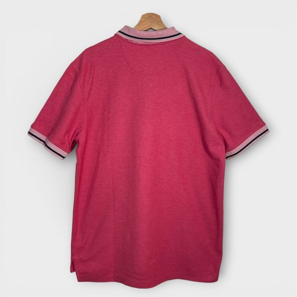 Brooks Brothers Polo Shirt LARGE Short Sleeve 100% Cotton Pink - Picture 3 of 8
